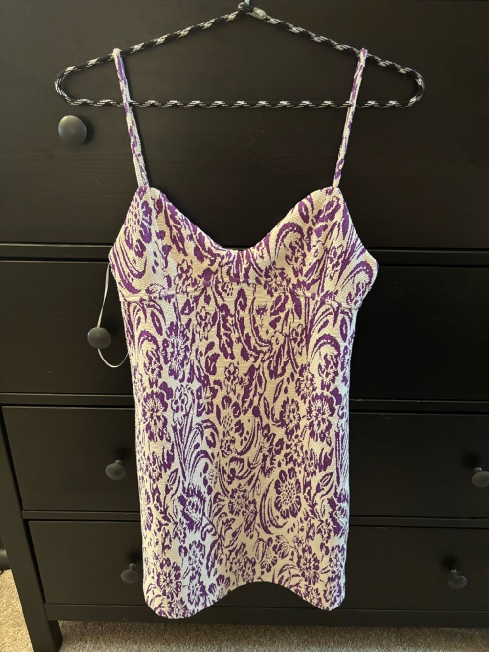 Zara Purple and Cream Mini Dress